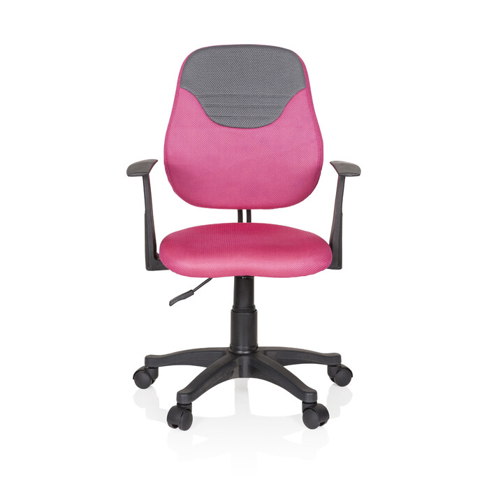 Дитяче офісне крісло / стілець-автомат KIDDY STYLE, тканина, рожево-сірий, hjh OFFICE