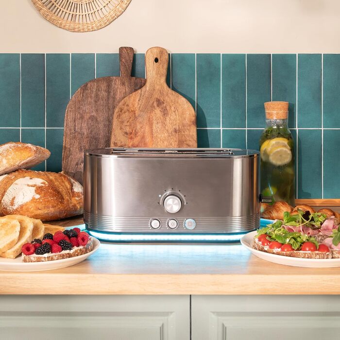 Тостер вертикальний Cecotec Shine&Toast Extra Double з нержавіючої сталі - 1400 Вт, 4 тости, широкі слоти 3.8 см, 7 режимів