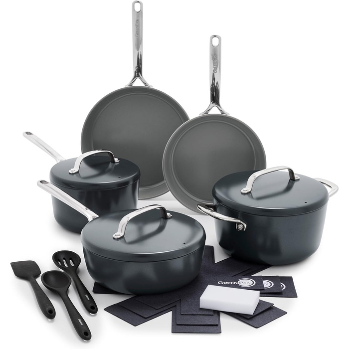 Набір сковорідок GreenPan GP5: антипригарне покриття Ceramic, індукція, 2 шт. (24.1 см та 27.9 см)