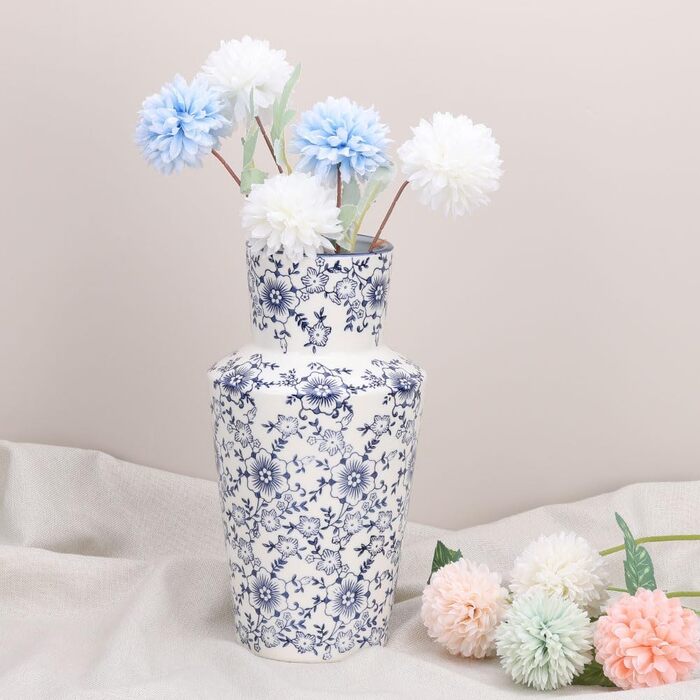 Ваза керамічна Blau-weiße Blumenvase в стилі Chinoiserie 27.9 см, вінтажна ваза для квітів, декор в сільському стилі