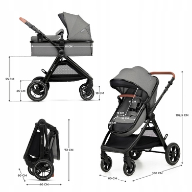 Багатофункціональний дитячий візок Kinderkraft ESME 3в1 з автокріслом MINK PRO
