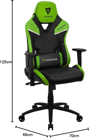 Ігрове крісло ThunderX3 TC5, ергономічне, для комп'ютера, до 150 кг, чорне/зелене
