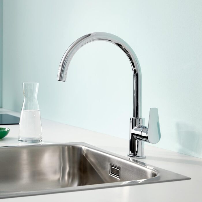 Змішувач кухонний GROHE StartEdge з високим виливом, поворотний на 360°, хромований (30529001)