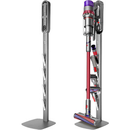 Металевий стійка-тримач для пилососа JUPELI, сумісна з Dyson V16, Gen5, V15, V12, V11, V10, V8, V7, V6 — підставка для зберігання пилососа та аксесуарів, без свердління (Сріблястий)