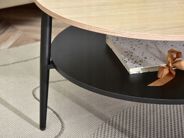 Журнальний стіл Mebel-Partner круглий, 80 x 80 x 45 см, чорний