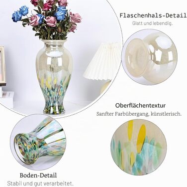 Ваза для квітів Murano Glas Mevsvase, 30 см, барвисті бутони - декор для столу, весілля, інтер'єру