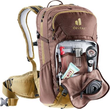 Жіночий велосипедний рюкзак Deuter Attack 18 SL з протектором, колір Raisin-almond, 18 л