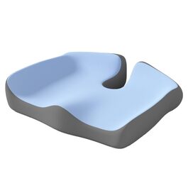 Подушка ортопедична з піни Memory Foam для офісного крісла та автосидіння, дихаючий чохол, синя