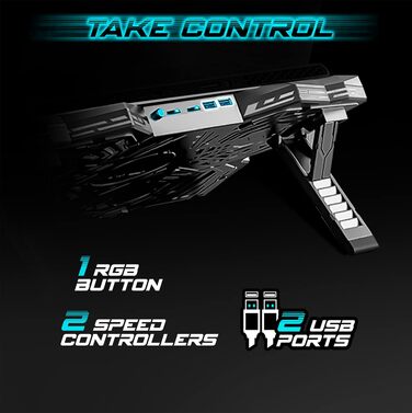 Охолоджувач для ноутбука Spirit of Gamer AIRBLADE 500 (10-17 дюймів), 4 тихі вентилятори, RGB підсвітка, сумісність з PC, PS5, PS4, Xbox