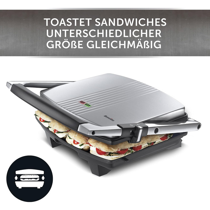Сендвічниця Breville VST026X для 4 тостів, паніні, нержавіюча сталь, кафе-стиль