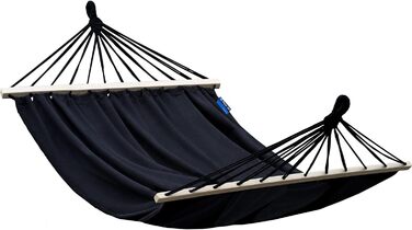 Гамак з підставкою Potenza Outdoor XXL 220x160 см для 2 осіб, стійкий до погодних умов, витримує до 200 кг (чорний гамак, зелена підставка)