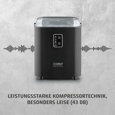 Льодогенератор Caso IceChef Compact: швидке виробництво льоду (12 кг/24 год), самоочищення, 1л резервуар, з лопаткою