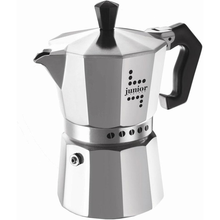 Кавоварка Bialetti Junior на 6 чашок, алюмінієва, срібляста