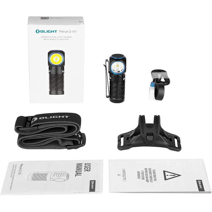 Ліхтарик-налобний OLIGHT Perun 2 Mini LED, 1100 люмен, 150 м, USB-зарядка, 5 режимів, водонепроникний, з червоним світлом, для кемпінгу та надзвичайних ситуацій, чорний