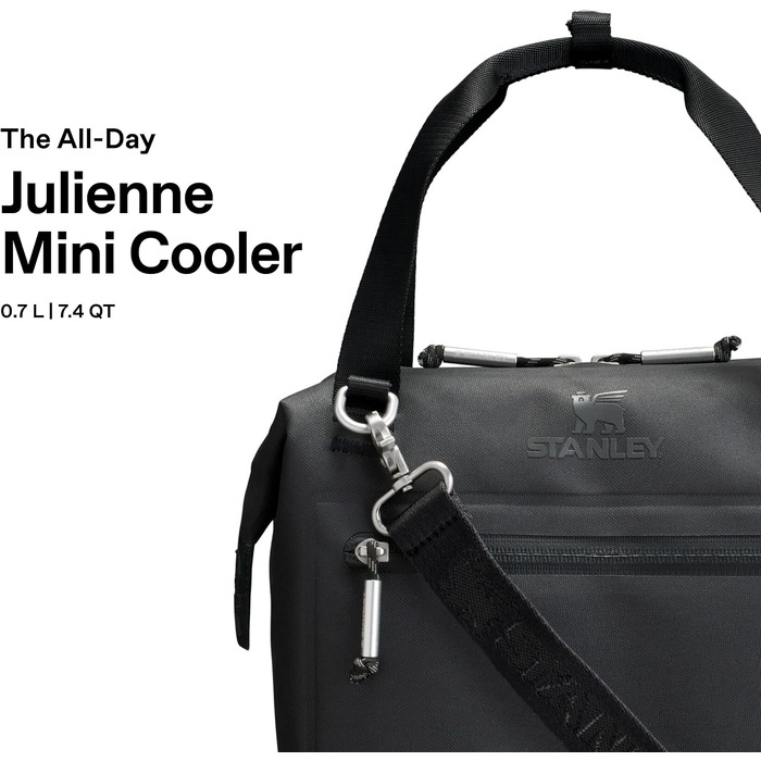 Сумка-холодильник Stanley 1913 All-Day Julienne Maxi Cooler на 7л, чорна, з регульованими ременями та сітчастими кишенями