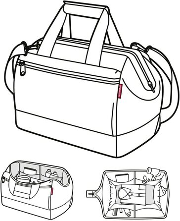 Сумка Reisenthel Allrounder L Pocket, універсальна дорожня та робоча докторська сумка з кишенею, для подорожей, роботи та відпочинку, з функцією кріплення на валізу, червона з принтом Mixed Dots