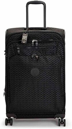 Середня розширювана валіза на колесах Kipling NEW YOURI SPIN M Signature Emb чорна