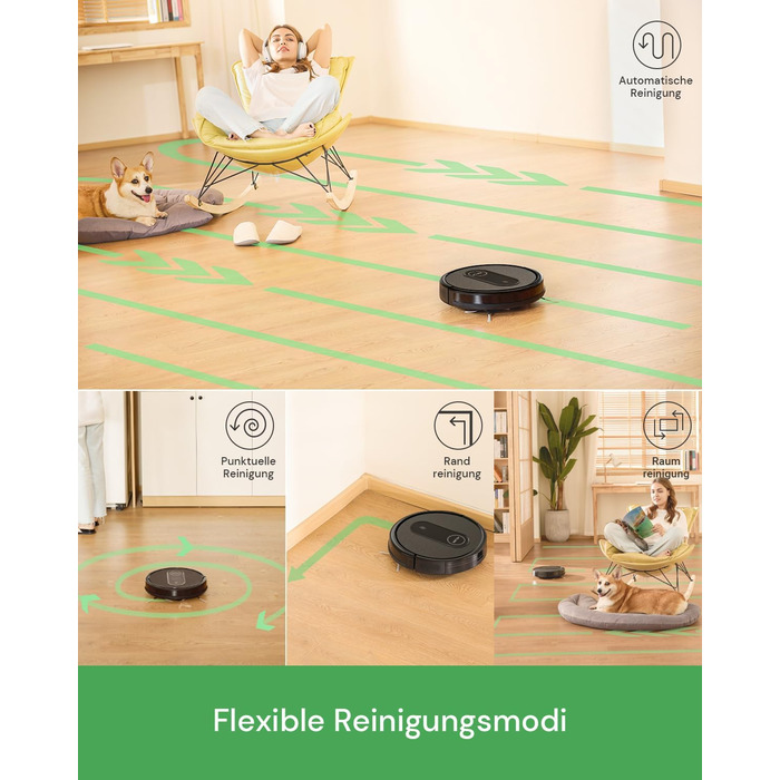 Робот-пилосос Vactidy Nimble T7 з функцією вологого прибирання, 2800Па, 120 хв автономної роботи, керування через Alexa, App, Siri, для шерсті тварин і килимів