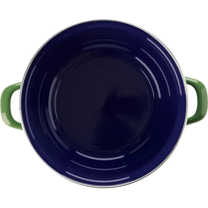 BK Indigo каструля емальована з кришкою, 22 см, 3,3 л, керамічне антипригарне покриття без PFAS, для індукції, духовки та посудомийної машини, зелена