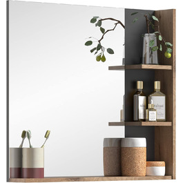 Дзеркало для ванної xonox.home Mason з полицею, 79x73x14 см