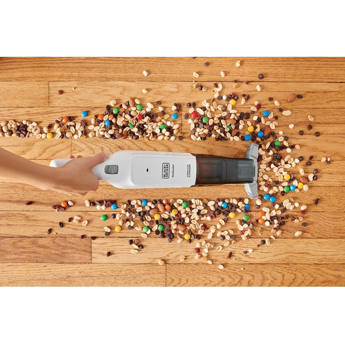 Акумуляторний ручний пилосос BLACK+DECKER Dustbuster Slim HLVC315J11, 12В, 1.5А·год, безмішковий, бездротовий, з XXL-насадкою, зарядний кабель, щілинна насадка та щітка для оббивки