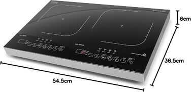 CASO Pro Gourmet 3500 - Двоконфорочна індукційна плитка, max. 3500 Вт, 60-240°C, 12 рівнів потужності, для посуду до 22 см