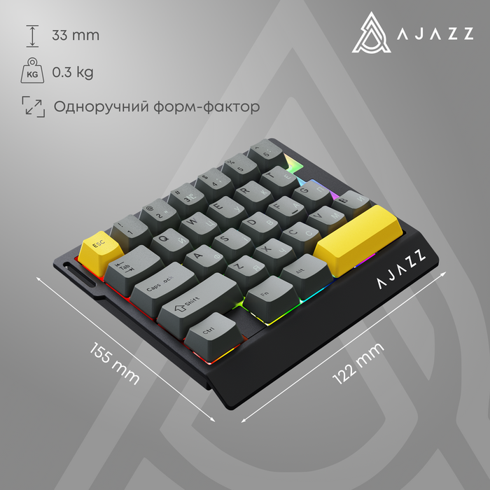 Дротова магнітна клавіатура Ajazz AK029 Ice lsland Magnetic Switch (AK029-I-WB)