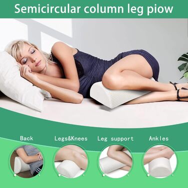 Подушка між ногами для сну на боці з ефектом пам'яті (Memory Foam), універсальна ортопедична подушка для колін, попереку та шиї, 50x20x10 см