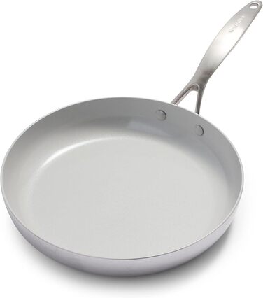 Сковорода GreenPan Venice Pro Tri-Ply 30 см, багатошарова, з нержавіючої сталі, без PFAS, антипригарна, для індукції, посудомийної машини й духовки, срібляста