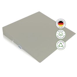 Theraline Клиновидна подушка для сидіння ортопедична для офісного крісла з пінопласту, ергономічна для авто, знімний чохол 100% бавовна, прання 60°C (Леhmграй)