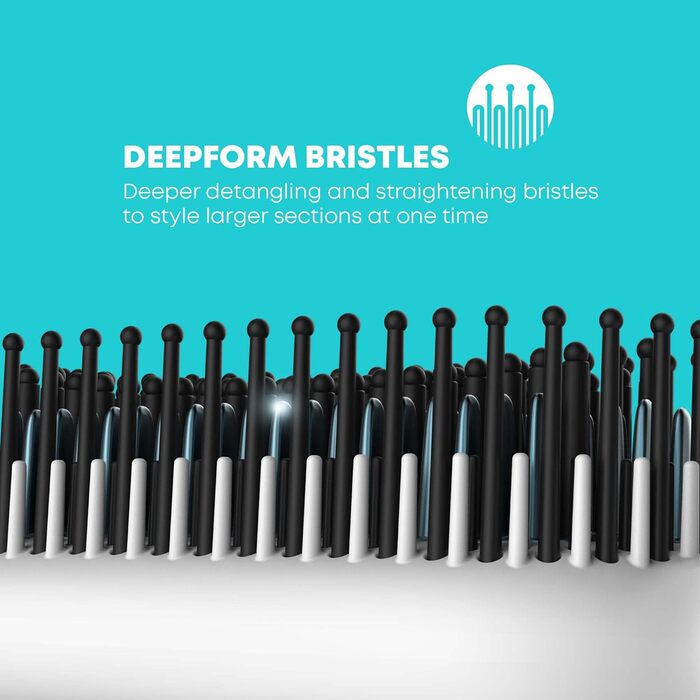 Керамічна щітка-випрямляч для волосся REVAMP Progloss Deep Form, біла, для вологого та сухого волосся, ексклюзив