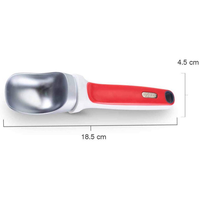 Ложка для морозива Zyliss E980128, 18.5 см, червона - для морозива, сорбету, пюре. Гарантія 5 років