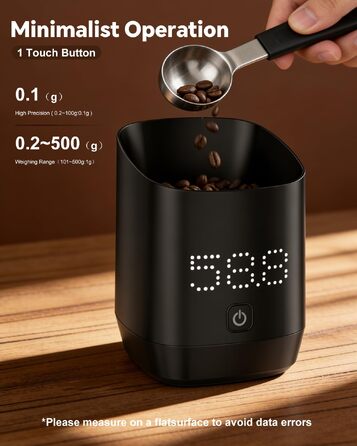 Ваги для кави цифровi Kaffee Waage для еспресо та пуровер, з таймером, аксесуар для бариста, мінімалістичний дизайн (чорні)