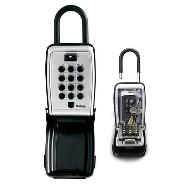 Сейф для ключів Master Lock з кнопковим кодом для зовнішнього встановлення, металевий кейс (11.7 x 7.9 x 5.2 см)