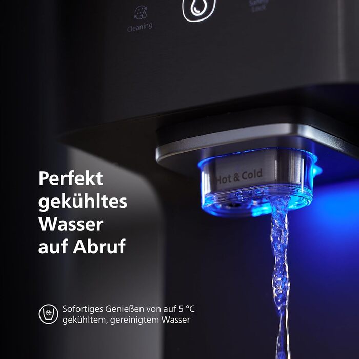 Фільтр для води зворотного осмосу Philips ADD6921DG/10 з охолодженням та підігрівом - видаляє до 110 забруднень, термін служби фільтра 1 рік