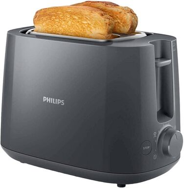 Тостер Philips HD2581/10 сірий, 2 відділення, регулятор підсмажування