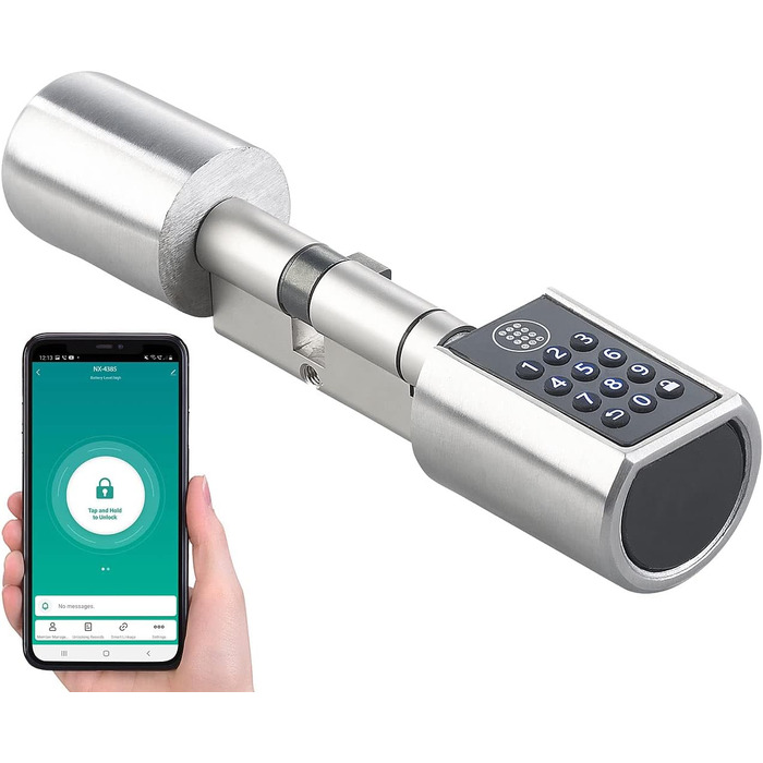 Електронний дверний циліндр VisorTech з кодовим замком, Bluetooth та керуванням через додаток
