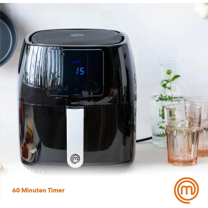 Аерофритюрниця MasterChef 4.5Л 1400Вт з цифровим сенсорним керуванням, 7 програм, без олії, функція підігріву та розігріву, 80-200°C
