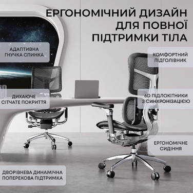 Крісло офісне Sihoo DORO S300 Mesh Dark Grey
