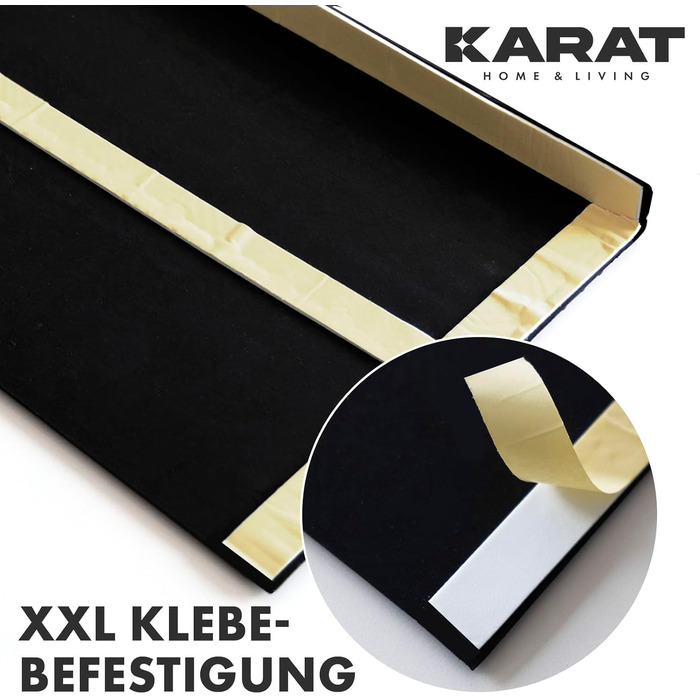 Гумовий килимок на сходи KARAT протиковзкий та всепогодний, Diamond, 30x120 см, чорний