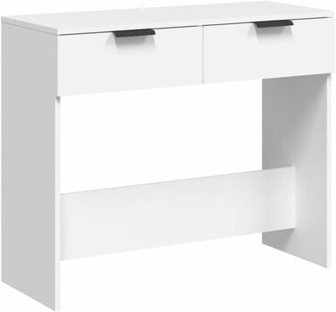 Консольний стіл vidaXL з 2 шухлядами, білий, 90x36x75 см, деревостружковий, для коридору, вітальні, туалетний, приліжковий