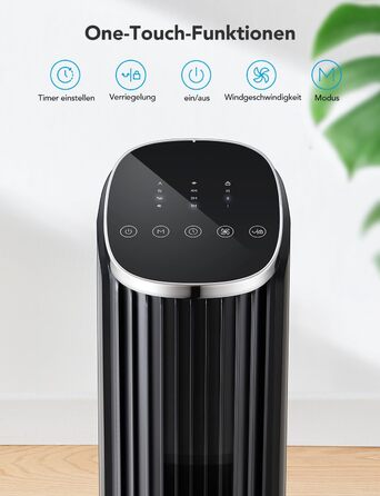 GoveeLife Розумний вежний вентилятор з Wi-Fi та Bluetooth, 75° осциляція, 8 швидкостей, 5 режимів, таймер на 24 год