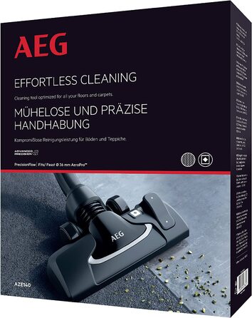 Універсальна насадка для пилососа AEG AZE140 Precision Flow, для килимів і підлоги, м'яке чищення, тиха, 36 мм, чорна