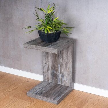 Журнальний стіл levandeo Coco 32x32x50 см, чорний, вінтаж, дерев'яний, shabby chic, для вітальні, без складання