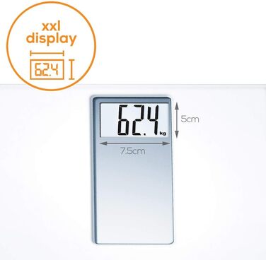 Ваги для людей Beurer PS 160, електронні, LCD-дисплей, великі цифри 4,7 см, вантажопідйомність 180 кг, білий ретро-дизайн