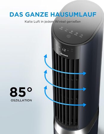 Мобільний випарний охолоджувач повітря Midea Sensicool 7л з сенсорним дисплеєм та 6 швидкостями