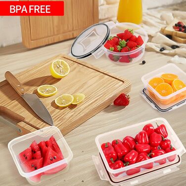 Набір з 36 герметичних контейнерів Skroam для зберігання продуктів, BPA-free пластик, з прозорими кришками, органайзер для кухні та харчових продуктів