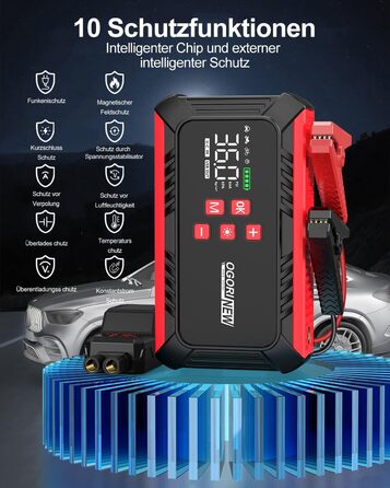 Powerbank для автомобіля з компресором 150 PSI, 7000A, 12V, 8L/10L (бензин/дизель), LED-ліхтарик