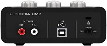 Аудіоінтерфейс Behringer U-PHORIA Studio 2x2, 24-біт/192 кГц, з мікрофонними преампами Midas - Студійний набір