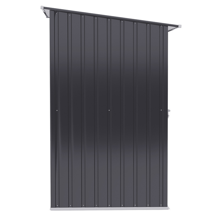 Outsunny Garden Shed Садовий сарай 1 x 1 м Металевий садовий сарай Садовий сарай 0,92 м² Оцинкована сталь Темно-сірий